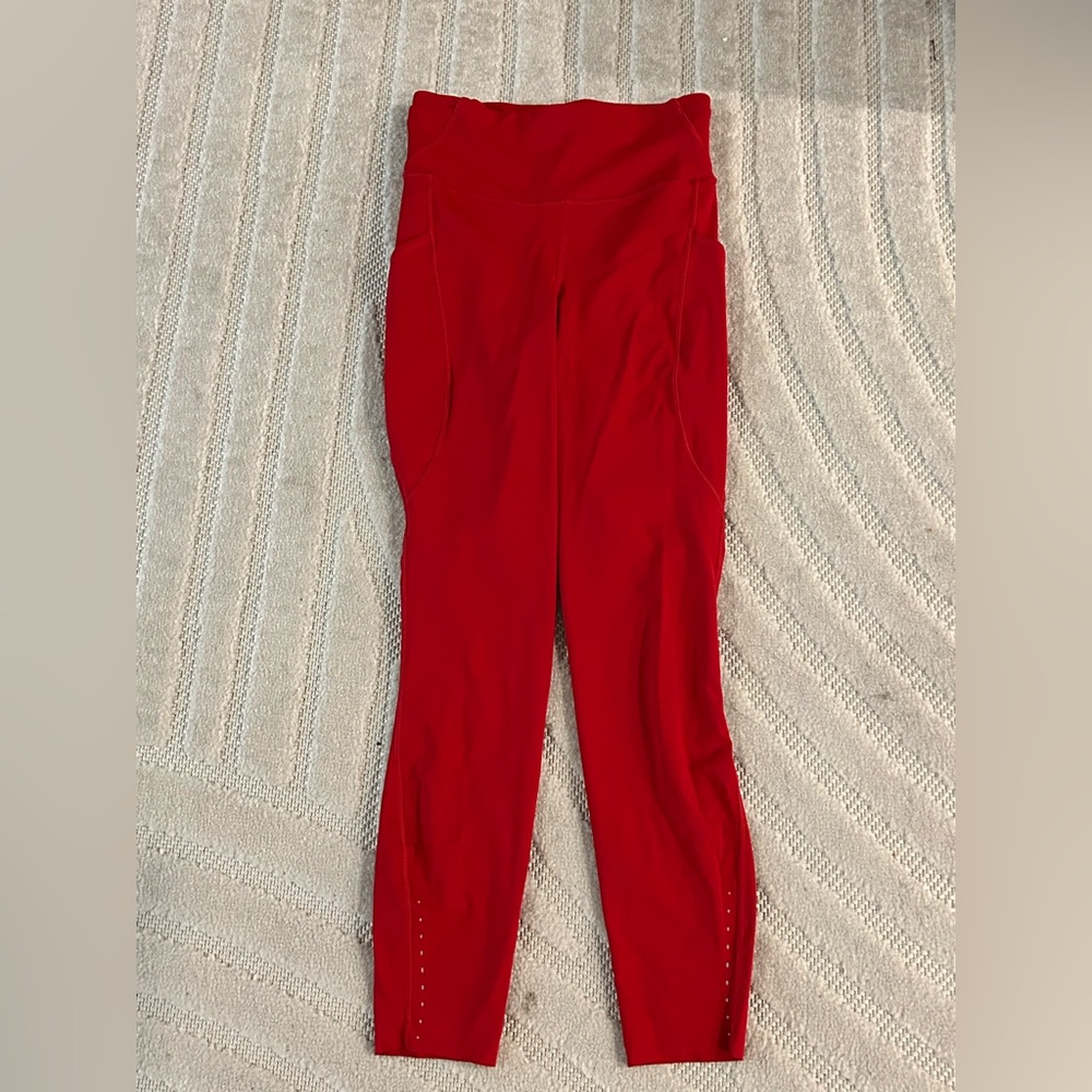 Lululemon Fast and Free High-Rise Tight 25” Pockets in Dark Red - Size 4 - Picture 2 of 13